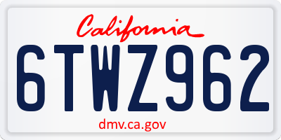 CA license plate 6TWZ962