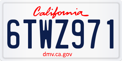 CA license plate 6TWZ971