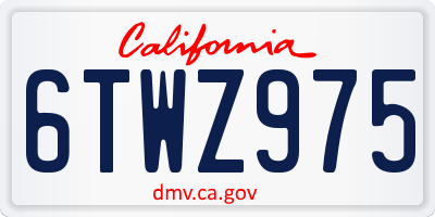 CA license plate 6TWZ975