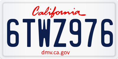 CA license plate 6TWZ976