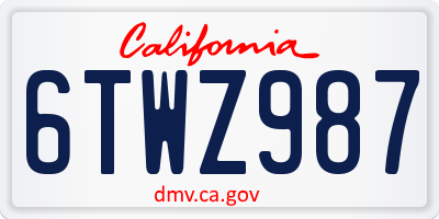 CA license plate 6TWZ987
