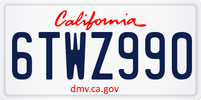 CA license plate 6TWZ990
