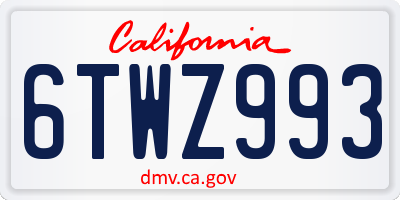 CA license plate 6TWZ993