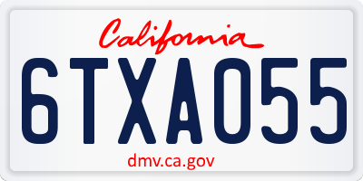CA license plate 6TXA055