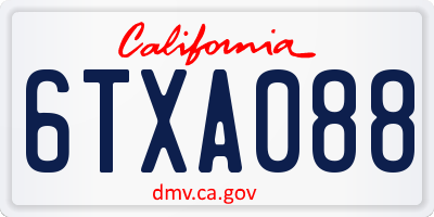 CA license plate 6TXA088