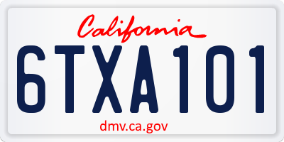 CA license plate 6TXA101