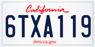 CA license plate 6TXA119