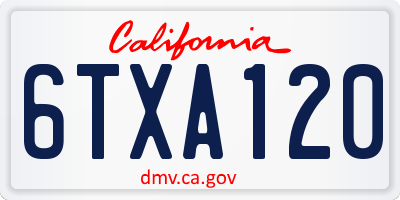 CA license plate 6TXA120