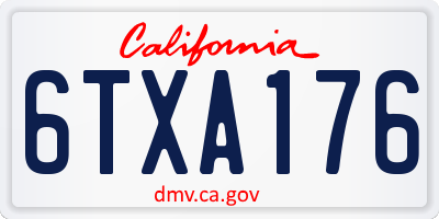CA license plate 6TXA176