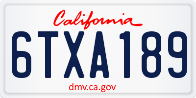 CA license plate 6TXA189