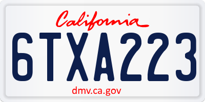 CA license plate 6TXA223