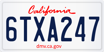 CA license plate 6TXA247