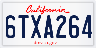 CA license plate 6TXA264