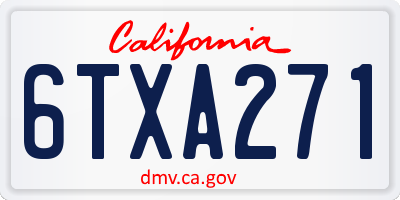 CA license plate 6TXA271