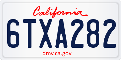 CA license plate 6TXA282