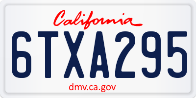 CA license plate 6TXA295