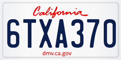 CA license plate 6TXA370