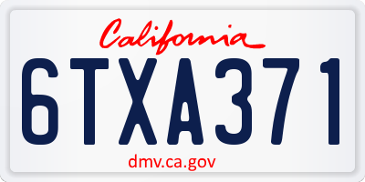 CA license plate 6TXA371
