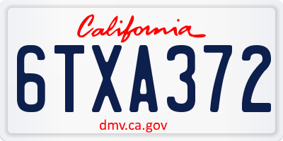 CA license plate 6TXA372