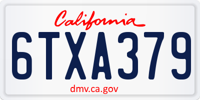CA license plate 6TXA379