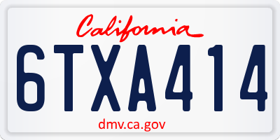CA license plate 6TXA414