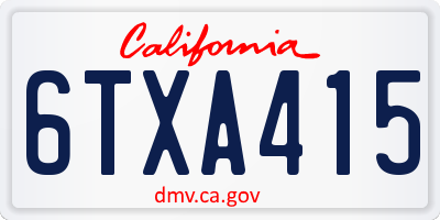 CA license plate 6TXA415