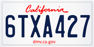 CA license plate 6TXA427
