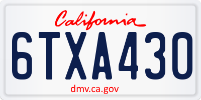 CA license plate 6TXA430
