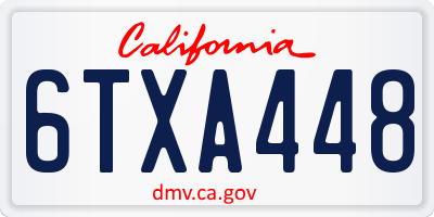 CA license plate 6TXA448