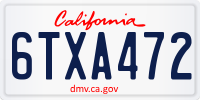 CA license plate 6TXA472