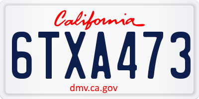 CA license plate 6TXA473