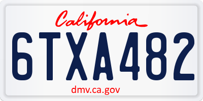 CA license plate 6TXA482
