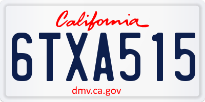 CA license plate 6TXA515
