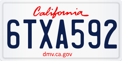 CA license plate 6TXA592