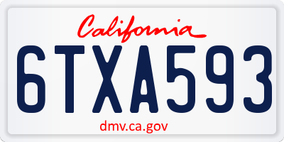 CA license plate 6TXA593