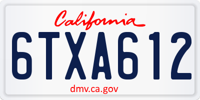 CA license plate 6TXA612