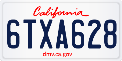 CA license plate 6TXA628