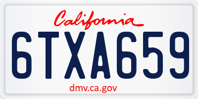 CA license plate 6TXA659
