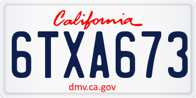 CA license plate 6TXA673