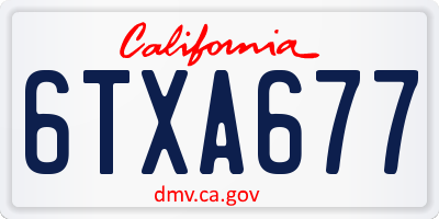 CA license plate 6TXA677