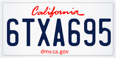 CA license plate 6TXA695