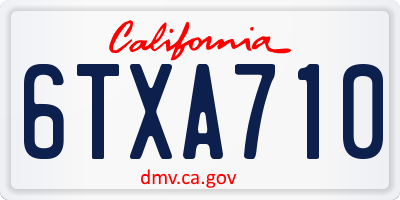 CA license plate 6TXA710