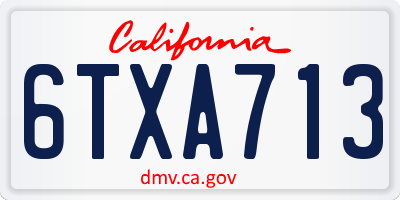CA license plate 6TXA713