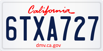 CA license plate 6TXA727