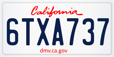 CA license plate 6TXA737