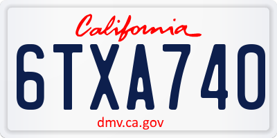 CA license plate 6TXA740