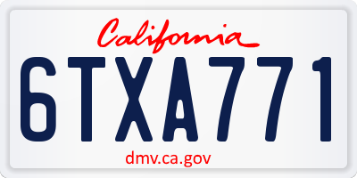 CA license plate 6TXA771