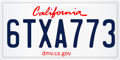 CA license plate 6TXA773