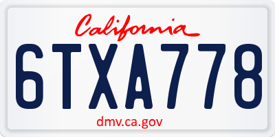 CA license plate 6TXA778
