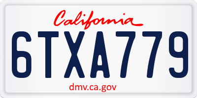 CA license plate 6TXA779